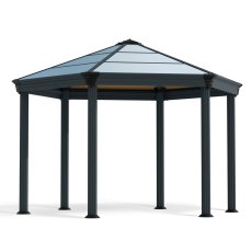 14 X 14 Palram Canopia Roma Grey Hexagonal Garden Gazebo - isolated