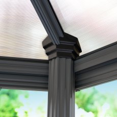 14 X 14 Palram Canopia Roma Grey Hexagonal Garden Gazebo - in situ, underside