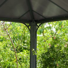 10 x 10 (3m x 3m) Palram Canopia Palermo 3000 Grey Garden Gazebo - post