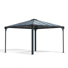 12x12 Palram Canopia Palermo 3600 Grey Garden Gazebo - isolated angle veiw