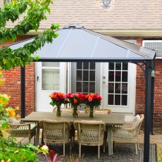 12x12 Palram Canopia Palermo 3600 Grey Garden Gazebo - isolated top view