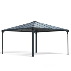 14x14 Palram Canopia Palermo 4300 Grey Garden Gazebo - in situ - isolated view