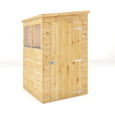4 x 4 Mercia Shiplap Modular Pent Shed - isolated angle view