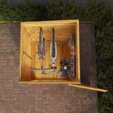 4 x 4 Mercia Shiplap Modular Windowless Pent Shed - in situ, top view