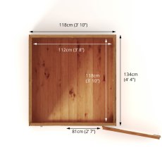 4 x 4 Mercia Shiplap Modular Windowless Pent Shed - footprint