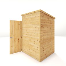 4 x 4 Mercia Shiplap Modular Windowless Pent Shed - isolated back angle view