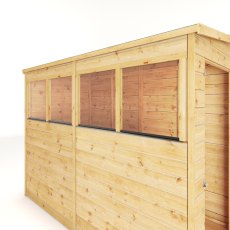 8 X 4 Mercia Shiplap Modular Pent Shed - isolated side angle