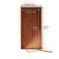 8 X 4 Mercia Shiplap Modular Pent Shed - footprint