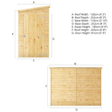 Mercia 8 x 4 Mercia Shiplap Modular Windowless Pent Shed