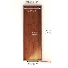 12 X 4 Mercia Shiplap Modular Pent Shed - footprint