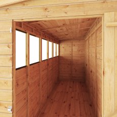 12 X 4 Mercia Shiplap Modular Pent Shed - in situ, internal view