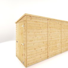 12 X 4 Mercia Shiplap Modular Pent Shed - isolated back angle view