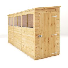 12 X 4 Mercia Shiplap Modular Pent Shed - isolated angle view