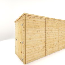 12 x 4 Mercia Shiplap Modular Windowless Pent Shed - isolated back angle view