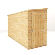 12 x 4 Mercia Shiplap Modular Windowless Pent Shed - isolated angle view