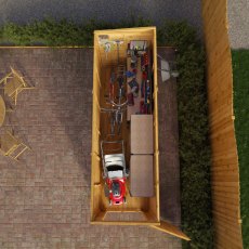 12 x 4 Mercia Shiplap Modular Windowless Pent Shed - in situ, top view