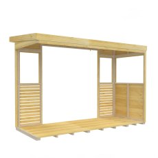 Shed Nest 10 x 4 Pressure Treated Outdoor Kitchen Barbecue Shelter - isolated internal