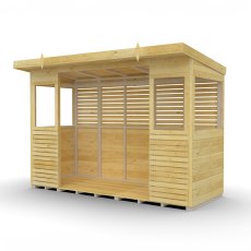 Shed Nest 10 x 4 Pressure Treated Outdoor Kitchen Barbecue Shelter - isolated