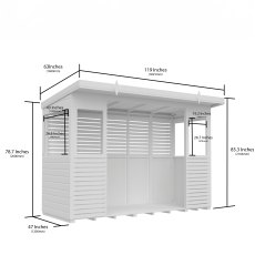 Shed Nest 10 X 4 Pressure Treated Outdoor Kitchen Barbecue Shelter - dimensions