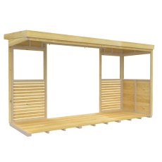 Shed Nest 12 x 4 Pressure Treated Outdoor Kitchen Barbecue Shelter - isolated internal