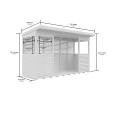 Shed Nest 12 X 4 Pressure Treated Outdoor Kitchen Barbecue Shelter - dimensions