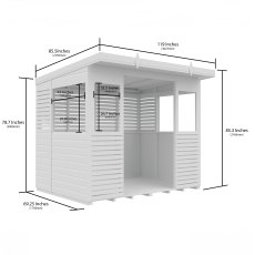 Shed Nest 8 x 6 Pressure Treated Outdoor Kitchen Barbecue Shelter - dimensions