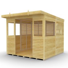Shed Nest 8 x 8 Pressure Treated Outdoor Kitchen Barbecue Shelter - isolated