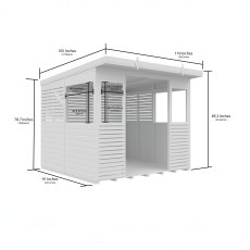 Shed Nest 8 x 8 Pressure Treated Outdoor Kitchen Barbecue Shelter - dimensions