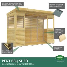 Shed Nest 10 x 6 Pressure Treated Outdoor Kitchen Barbecue Shelter - features