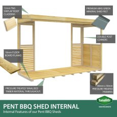 Shed Nest 10 x 6 Pressure Treated Outdoor Kitchen Barbecue Shelter - features
