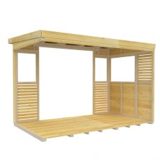 Shed Nest 10 x 6 Pressure Treated Outdoor Kitchen Barbecue Shelter - internal view