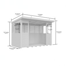 Shed Nest 10 X 6 Pressure Treated Outdoor Kitchen Barbecue Shelter - dimensions