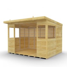 Shed Nest 10x8 Pressure Treated Outdoor Kitchen Barbecue Shelter - isolated