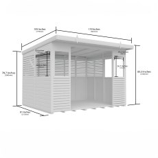 Shed Nest 10 X 8 Pressure Treated Outdoor Kitchen Barbecue Shelter - dimensions