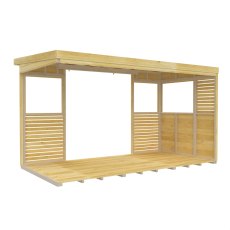 Shed Nest 12 x 6 Pressure Treated Outdoor Kitchen Barbecue Shelter - isolated internals