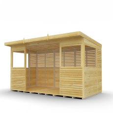 Shed Nest 12 x 6 Pressure Treated Outdoor Kitchen Barbecue Shelter - isolated