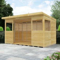 Shed Nest 12 x 8 Pressure Treated Outdoor Kitchen Barbecue Shelter - in situ