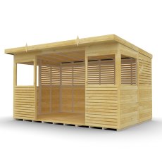 Shed Nest 12 x 8 Pressure Treated Outdoor Kitchen Barbecue Shelter - isolated