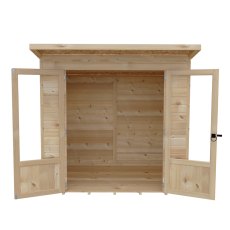 Shire Avance 7 x 5 Pent Summerhouse - isolated front view, doors open