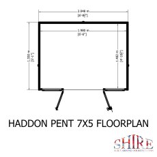 Shire Haddon 7 x 5 Pent Summerhouse - footprint