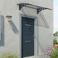 4 x 3 Palram Canopia Neo 1180 Grey Door Canopy - in situ, wide view