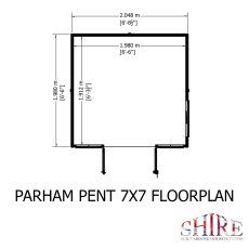 Shire Parham 7x7 Pent Summerhouse - footprint