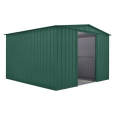 10 x 10 Globel  Apex Metal Shed In Green - isolated angle view