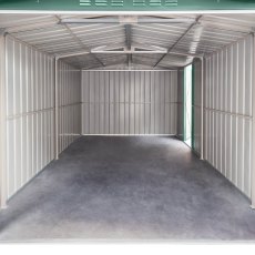 10 x 15 Globel Apex Metal Garage In Green - internal view