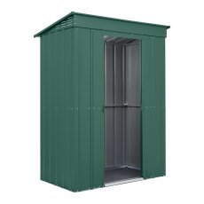 5 X 3 Globel Pent Metal Shed In Green - isolated angle view