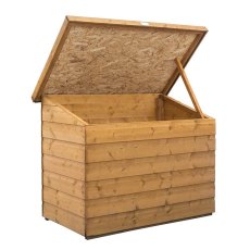 4 X 2 Rowlinson Shiplap Patio Chest - in situ, lid open