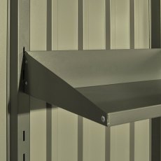 4 X 2 Hex Living Weston Pent Metal Shed In Sage Green - shelf