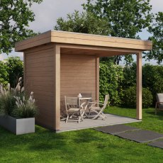 10 x 8 (3.0m x 2.5m) Lugarde Select Winsford Gazebo - in situ, angle view, LHS