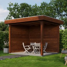 10x8 Lugarde Select Winsford Gazebo Treated Brown - in situ