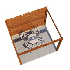 10x8 Lugarde Select Winsford Gazebo Treated Brown - in situ, top view